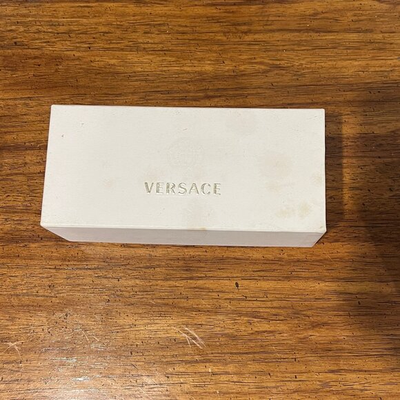 Versace 4116-B White Wrap Sunglasses with Crystal Medusa in Original Box Y2K main image 4